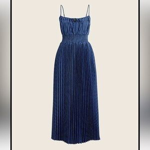 Jcrew Smocked-waist pleated dress in gingham